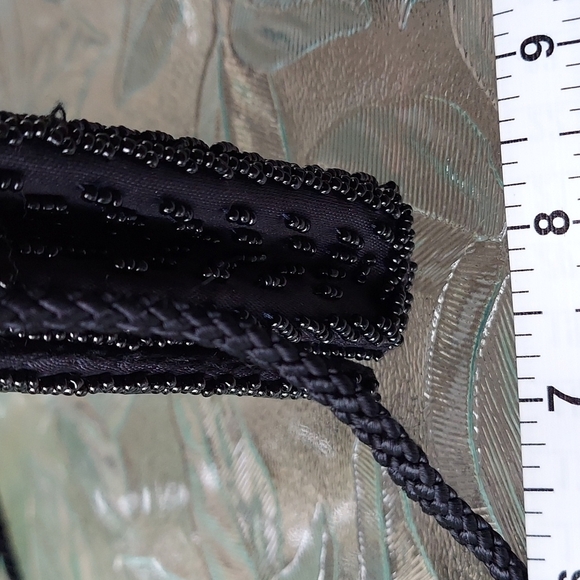 Handmade beaded purse black with sparkle beads Design Crossbody Magnet closure - Picture 10 of 12